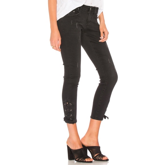 One Teaspoon Side Tie Freebird II Black Paris Jeans 26 - Picture 2 of 9